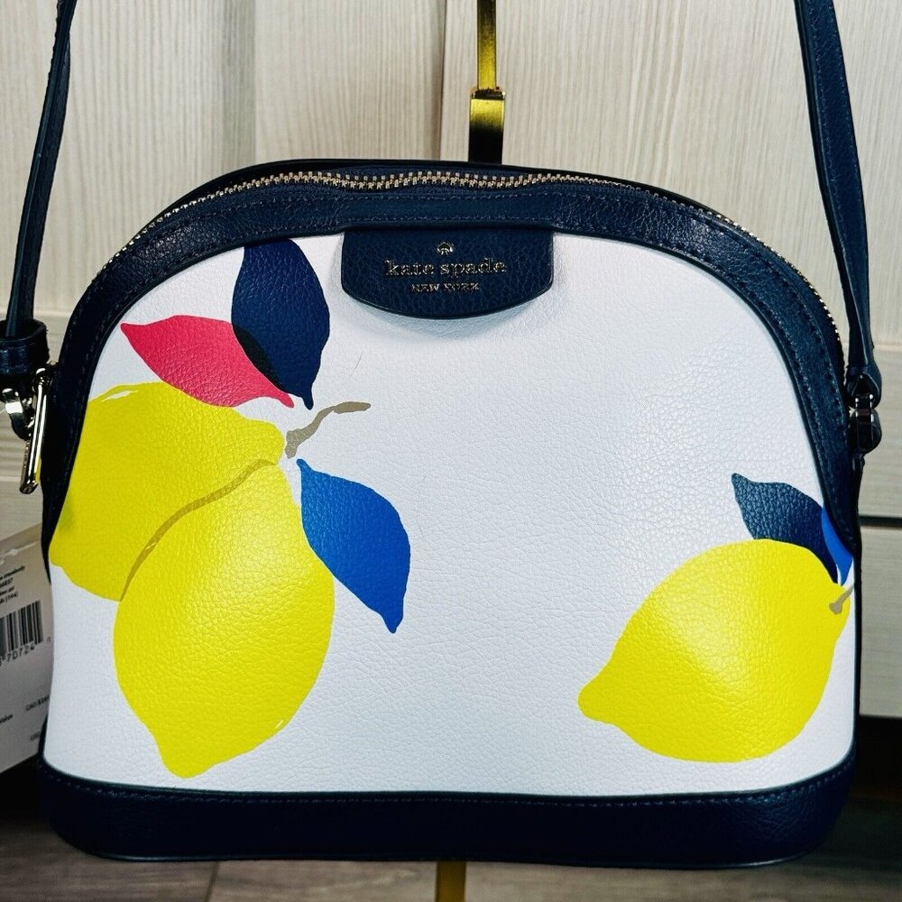 Kate Spade New York Sylvia Lemon Zest XL Dome Crossbody Bag NWT Saffiano Leather - Picture 3 of 16